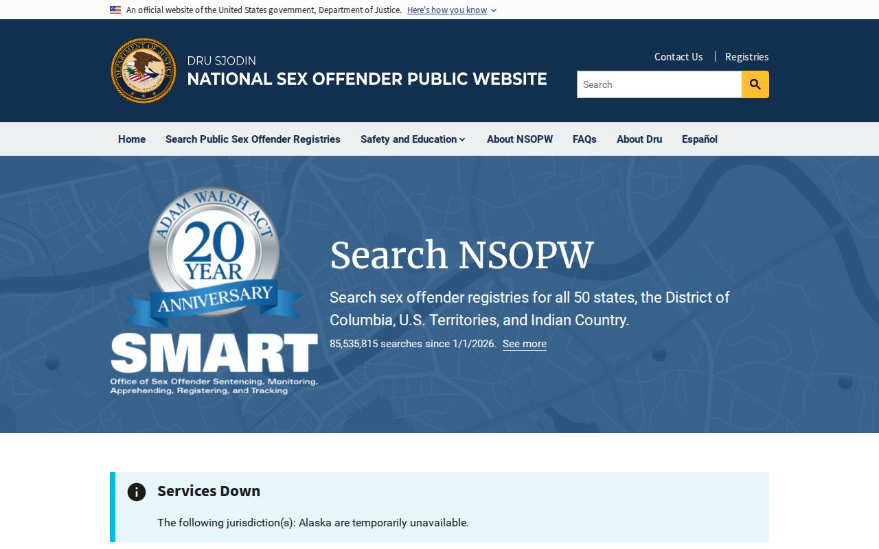 National sex offender search supporting an Ionia County registry lookup